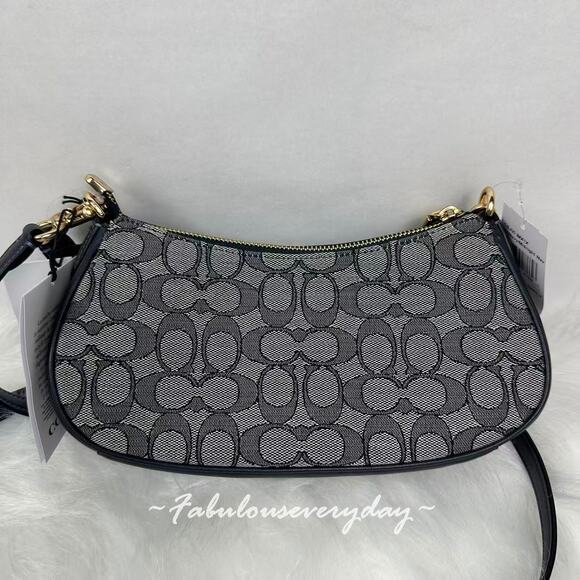 COACH Ashton Shoulder/Crossbody Bag Signature Jacquard CBJ00 Midnight Navy NWT - Picture 5 of 10